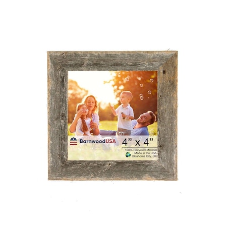 Barnwoodusa Rustic Farmhouse Reclaimed 4x4 Picture Frame (Nat. Weathered Gray) 672713216223